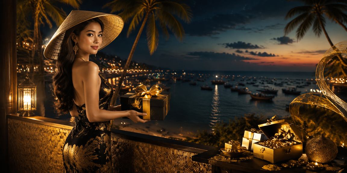 Không khí giải trí casino sôi động tại Mũi Né với nón lá truyền thống Việt Nam – trải nghiệm mn88